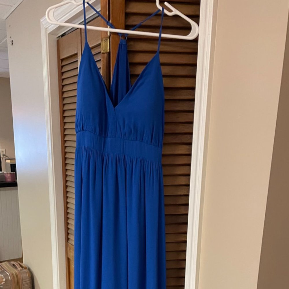 Lovers + Friends small royal blue formal maxi dress